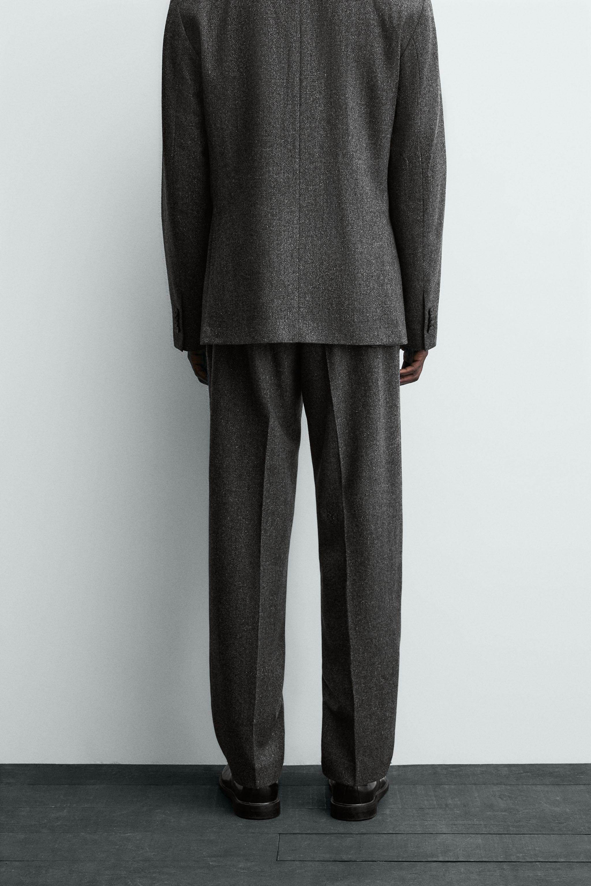 LIMITED EDITION WOOL TEXTURED SUIT PANTS